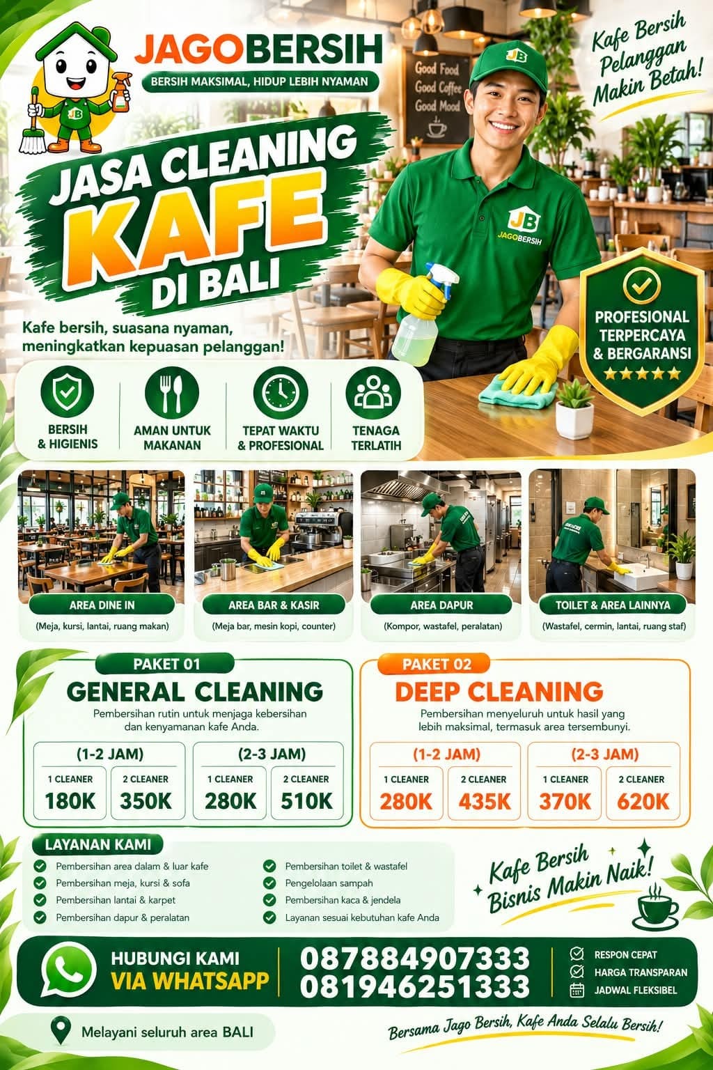 Jasa Cleaning Kafe di Bali untuk Kafe yang Lebih Bersih, Nyaman dan Siap Menyambut Pelanggan